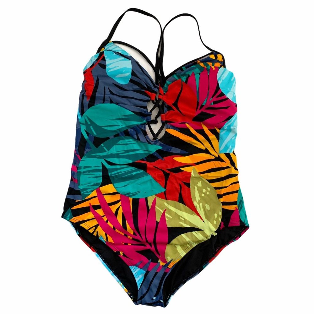 NWT Tropical Slimming Keyhole Swimsuit XL - Picture 2 of 7